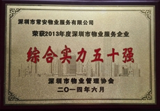 深圳市物業(yè)服務(wù)企業(yè)綜合實(shí)力五十強(qiáng)